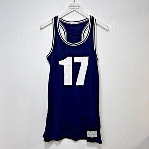 New NUYU University of Michigan Wolverines Blue Racerback Jersey Dress Womens S